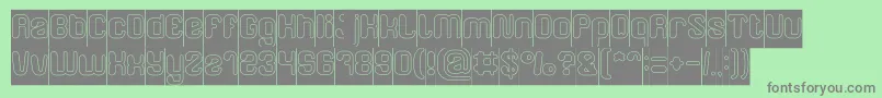 FRIENDLY ROBOT Hollow Inverse Font – Gray Fonts on Green Background