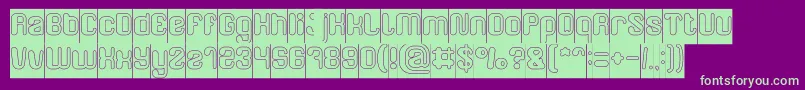 FRIENDLY ROBOT Hollow Inverse Font – Green Fonts on Purple Background