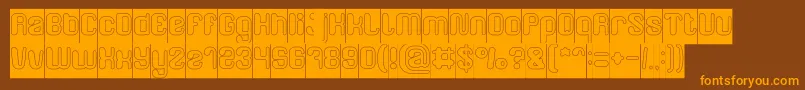 FRIENDLY ROBOT Hollow Inverse Font – Orange Fonts on Brown Background