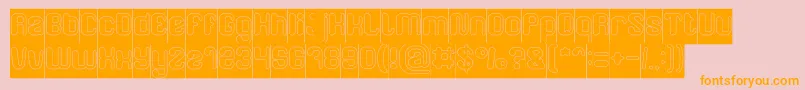 FRIENDLY ROBOT Hollow Inverse Font – Orange Fonts on Pink Background