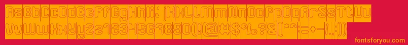 FRIENDLY ROBOT Hollow Inverse Font – Orange Fonts on Red Background