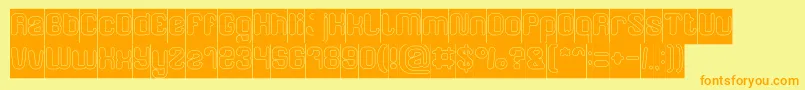 FRIENDLY ROBOT Hollow Inverse Font – Orange Fonts on Yellow Background