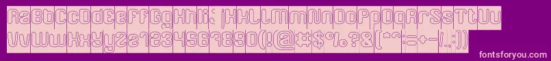 FRIENDLY ROBOT Hollow Inverse Font – Pink Fonts on Purple Background