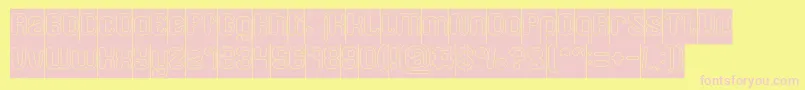 FRIENDLY ROBOT Hollow Inverse-Schriftart – Rosa Schriften auf gelbem Hintergrund