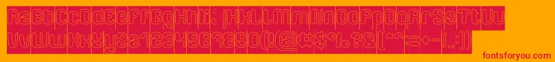 FRIENDLY ROBOT Hollow Inverse-Schriftart – Rote Schriften auf orangefarbenem Hintergrund