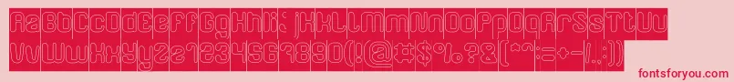 FRIENDLY ROBOT Hollow Inverse Font – Red Fonts on Pink Background