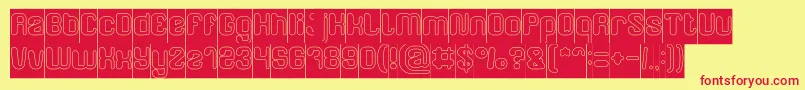 FRIENDLY ROBOT Hollow Inverse Font – Red Fonts on Yellow Background