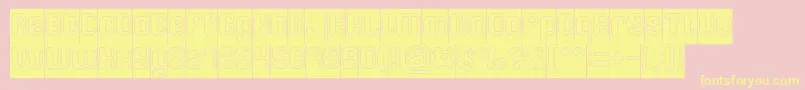 FRIENDLY ROBOT Hollow Inverse-Schriftart – Gelbe Schriften auf rosa Hintergrund