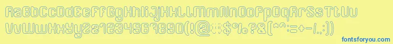 FRIENDLY ROBOT Hollow Font – Blue Fonts on Yellow Background