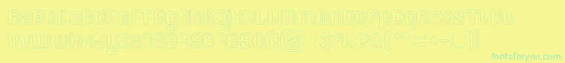 フォントFRIENDLY ROBOT Hollow – 黄色い背景に緑の文字