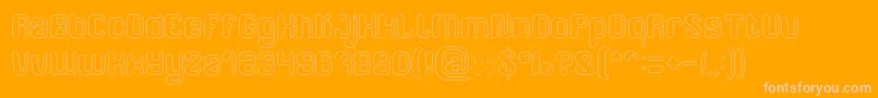 FRIENDLY ROBOT Hollow Font – Pink Fonts on Orange Background