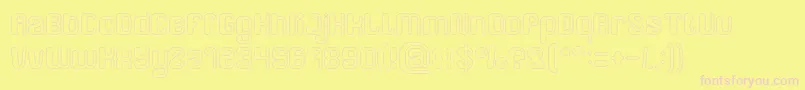 FRIENDLY ROBOT Hollow Font – Pink Fonts on Yellow Background