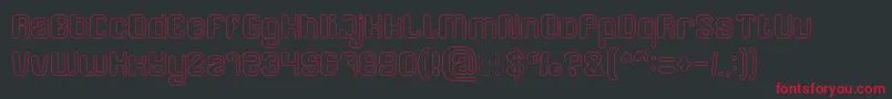 FRIENDLY ROBOT Hollow-Schriftart – Rote Schriften auf schwarzem Hintergrund