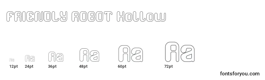 Размеры шрифта FRIENDLY ROBOT Hollow