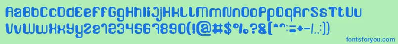 FRIENDLY ROBOT Light-Schriftart – Blaue Schriften auf grünem Hintergrund