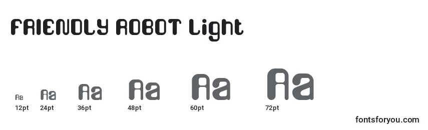 Размеры шрифта FRIENDLY ROBOT Light