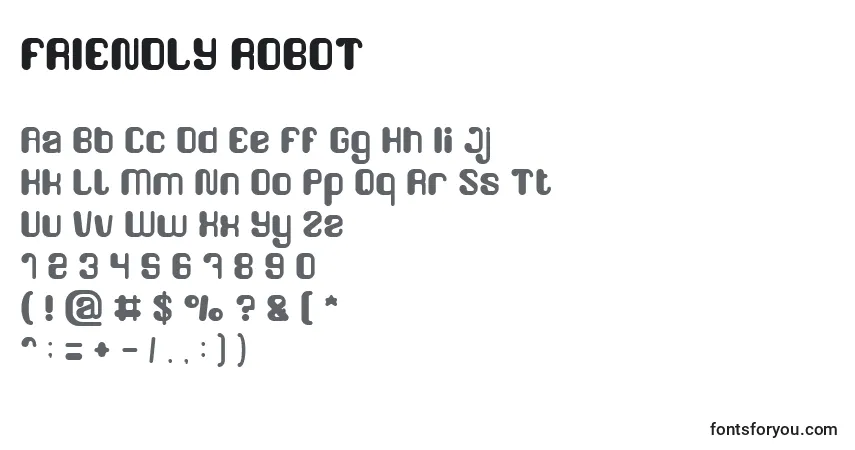 Schriftart FRIENDLY ROBOT – Alphabet, Zahlen, spezielle Symbole