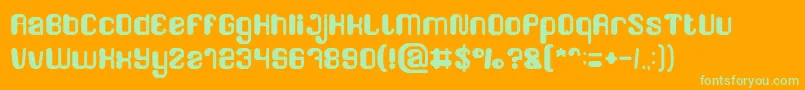 Шрифт FRIENDLY ROBOT – зелёные шрифты на оранжевом фоне