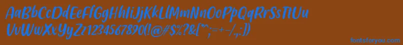 Friendly Schoolmates Italic Font by Situjuh 7NTypes Font – Blue Fonts on Brown Background