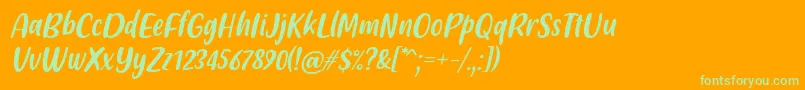 Friendly Schoolmates Italic Font by Situjuh 7NTypes Font – Green Fonts on Orange Background