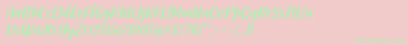 Friendly Schoolmates Italic Font by Situjuh 7NTypes Font – Green Fonts on Pink Background