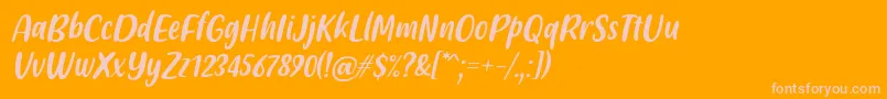 Friendly Schoolmates Italic Font by Situjuh 7NTypes Font – Pink Fonts on Orange Background