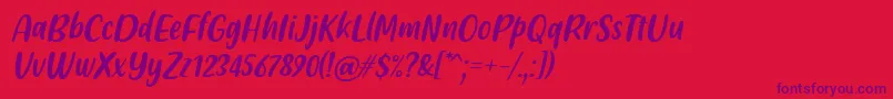Friendly Schoolmates Italic Font by Situjuh 7NTypes Font – Purple Fonts on Red Background