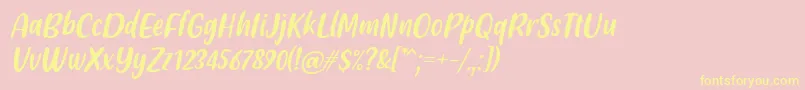 Friendly Schoolmates Italic Font by Situjuh 7NTypes Font – Yellow Fonts on Pink Background