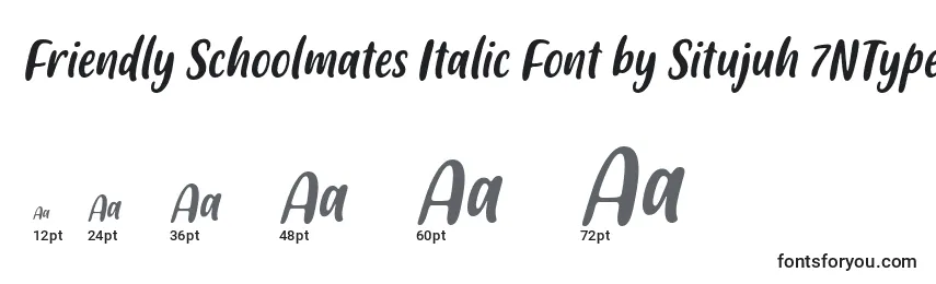 Размеры шрифта Friendly Schoolmates Italic Font by Situjuh 7NTypes