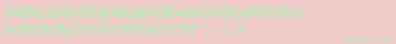 Friendly Schoolmates Regular Font by Situjuh 7NTypes Font – Green Fonts on Pink Background