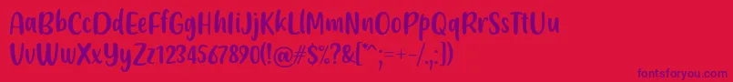 Friendly Schoolmates Regular Font by Situjuh 7NTypes Font – Purple Fonts on Red Background