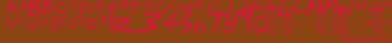 Friends Font – Red Fonts on Brown Background