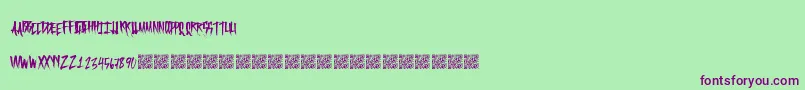 FrightfulCarts Font – Purple Fonts on Green Background