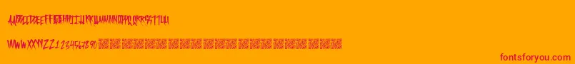 FrightfulCarts Font – Red Fonts on Orange Background
