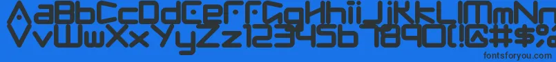 Fringe-Schriftart – Schwarze Schriften auf blauem Hintergrund