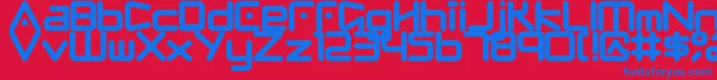 Fringe-Schriftart – Blaue Schriften auf rotem Hintergrund