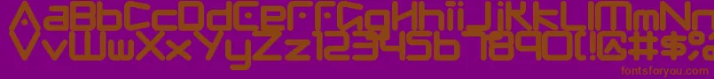 Fringe-Schriftart – Braune Schriften auf violettem Hintergrund