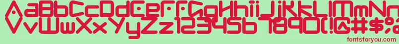 Fringe-fontti – punaiset fontit vihreällä taustalla