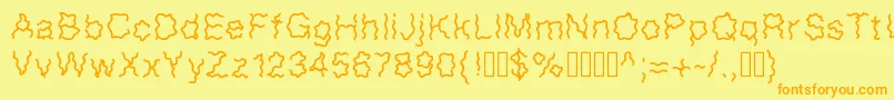 Frissons-fontti – oranssit fontit keltaisella taustalla