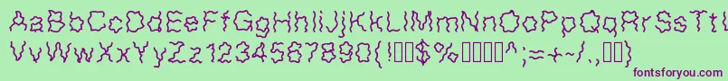 Frissons Font – Purple Fonts on Green Background