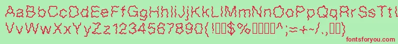 Frissons Font – Red Fonts on Green Background