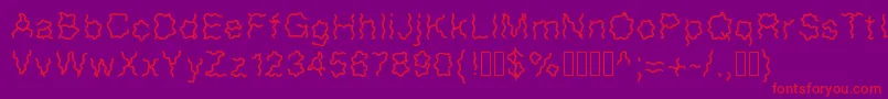 Frissons-Schriftart – Rote Schriften auf violettem Hintergrund