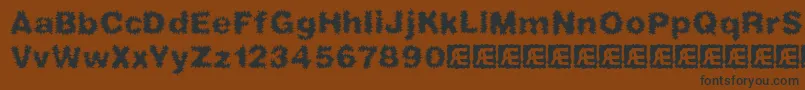 frizzed-Schriftart – Schwarze Schriften auf braunem Hintergrund