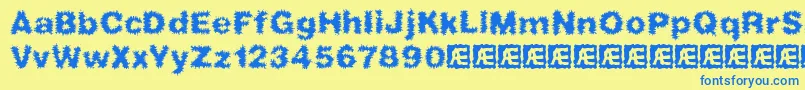 frizzed Font – Blue Fonts on Yellow Background