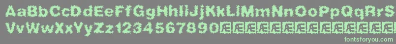 frizzed Font – Green Fonts on Gray Background