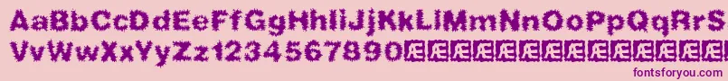 frizzed Font – Purple Fonts on Pink Background