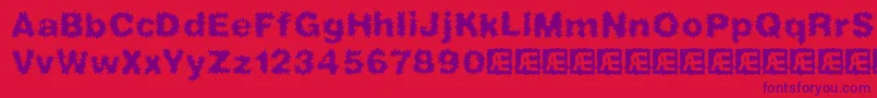 frizzed Font – Purple Fonts on Red Background