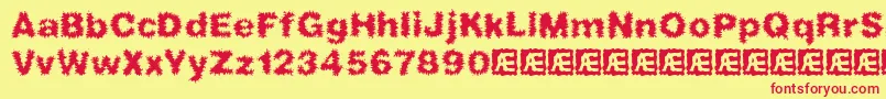 frizzed Font – Red Fonts on Yellow Background