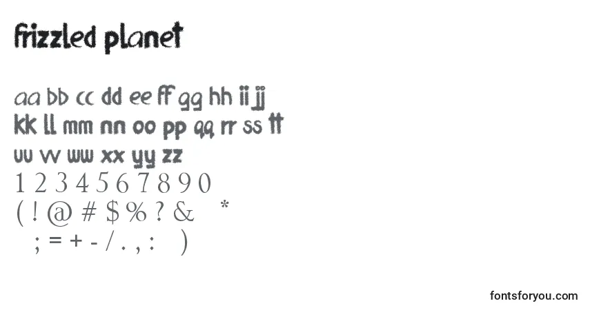 Schriftart Frizzled Planet – Alphabet, Zahlen, spezielle Symbole