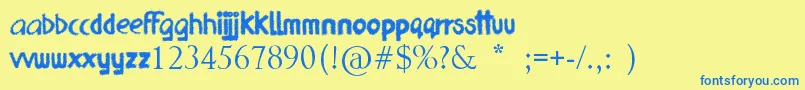 Frizzled Planet Font – Blue Fonts on Yellow Background